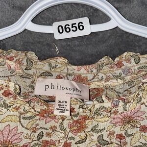 Philosophy Xl long Sleeve Bohemian Floral Top cottagecore prairie